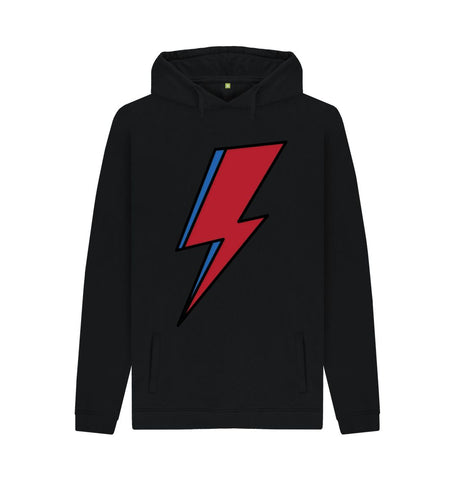 Black Lightning Bolt Men's Pullover Hoodie
