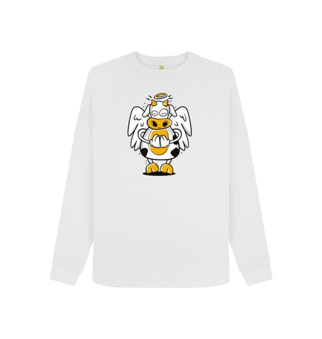 White Angelic Cow Women's Crewneck Sweater