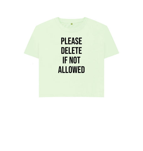 Pastel Green Please Delete Women's Boxy Tee