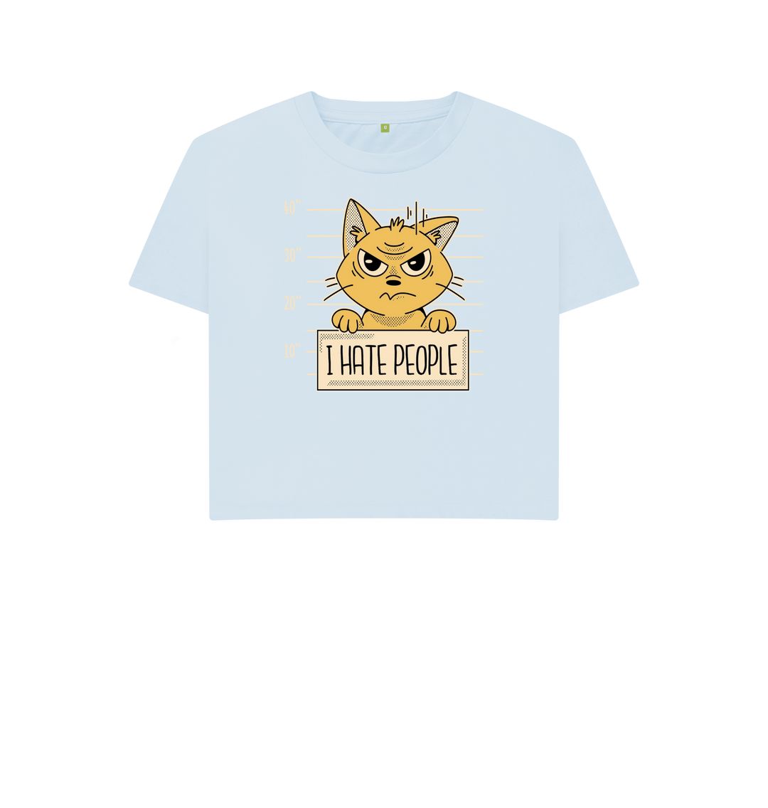 Sky Blue I Hate People Women's Boxy Tee