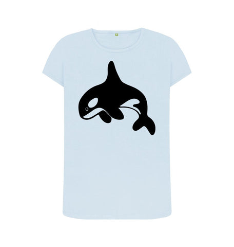 Sky Blue Orca Women's Crew Neck T-Shirt