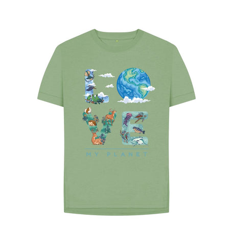Sage Love My Planet Women's Relaxed Fit Tee