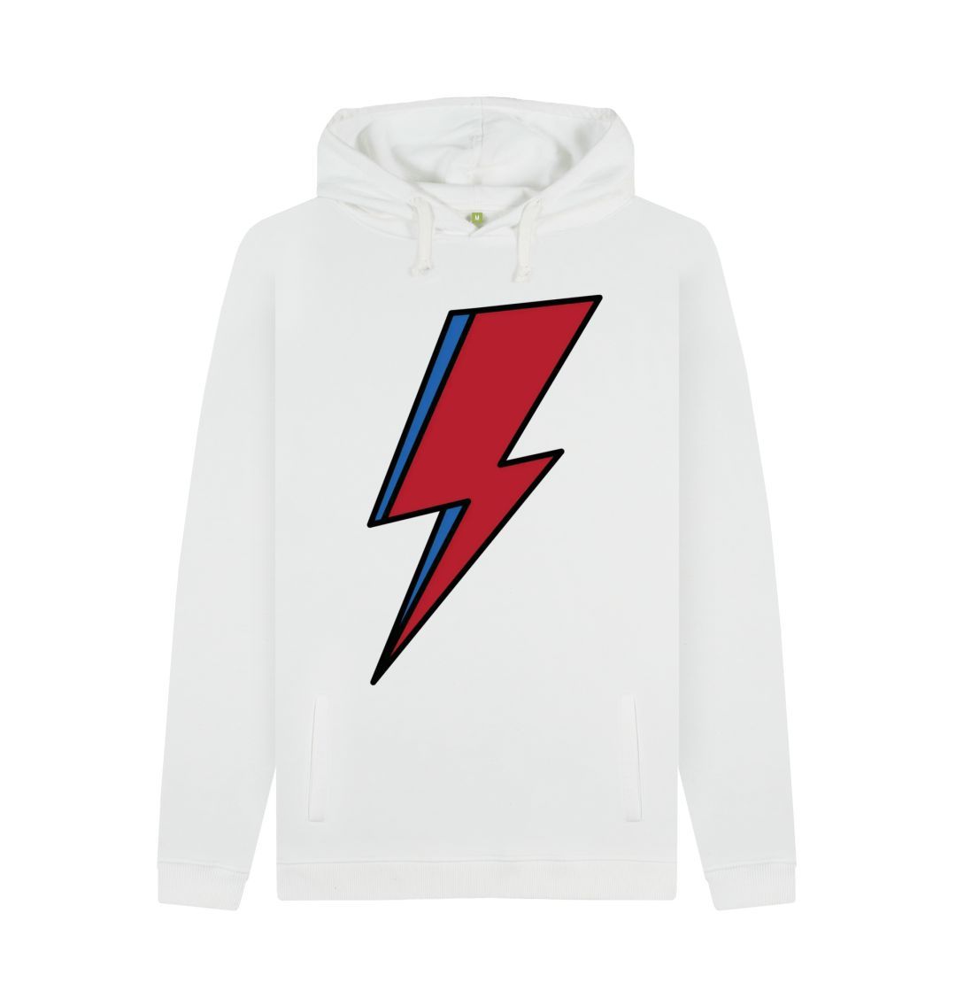 White Lightning Bolt Men's Pullover Hoodie