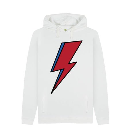 White Lightning Bolt Men's Pullover Hoodie