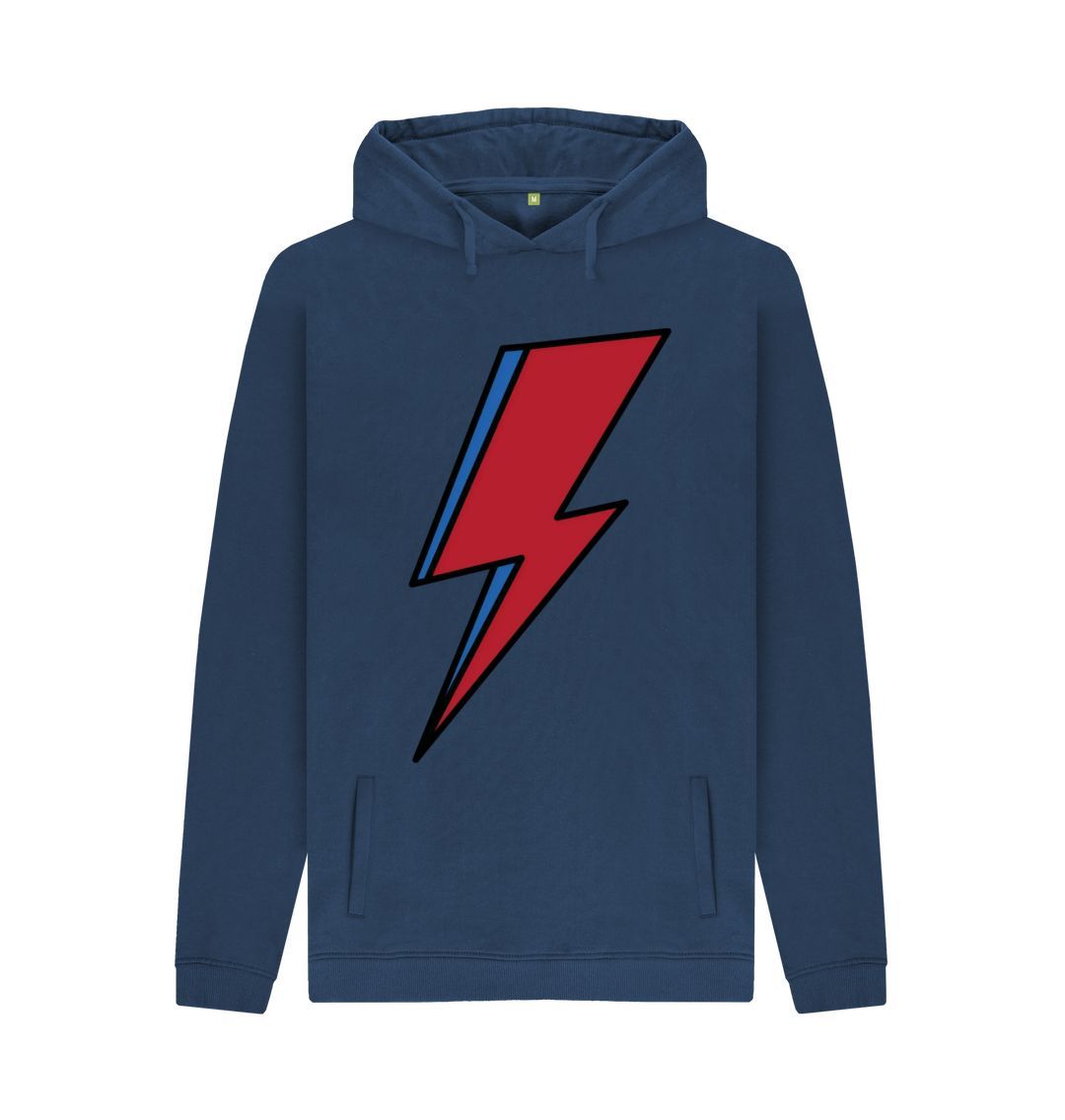 Navy Lightning Bolt Men's Pullover Hoodie