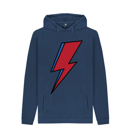 Navy Lightning Bolt Men's Pullover Hoodie
