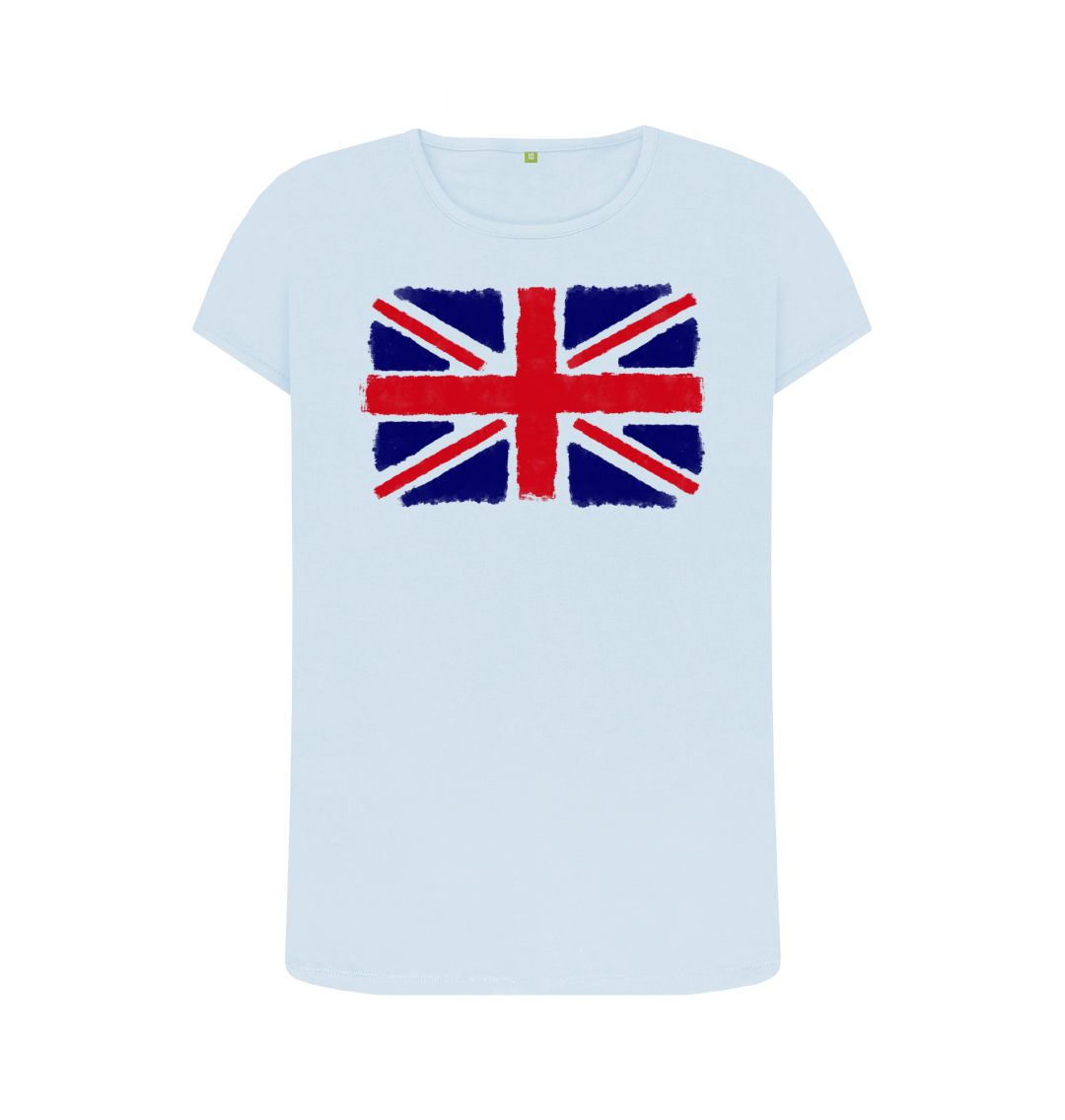 Sky Blue Union Jack Women's Crew Neck T-Shirt