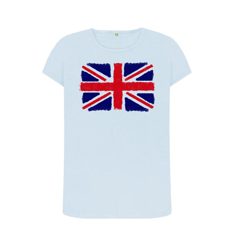 Sky Blue Union Jack Women's Crew Neck T-Shirt