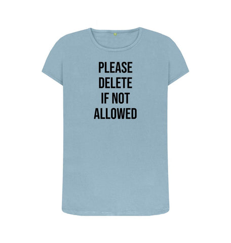 Stone Blue Please Delete Women's Crew Neck T-Shirt