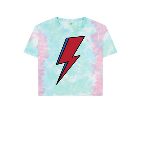 Pastel Tie Dye Lightning Bolt Women's Boxy Tee