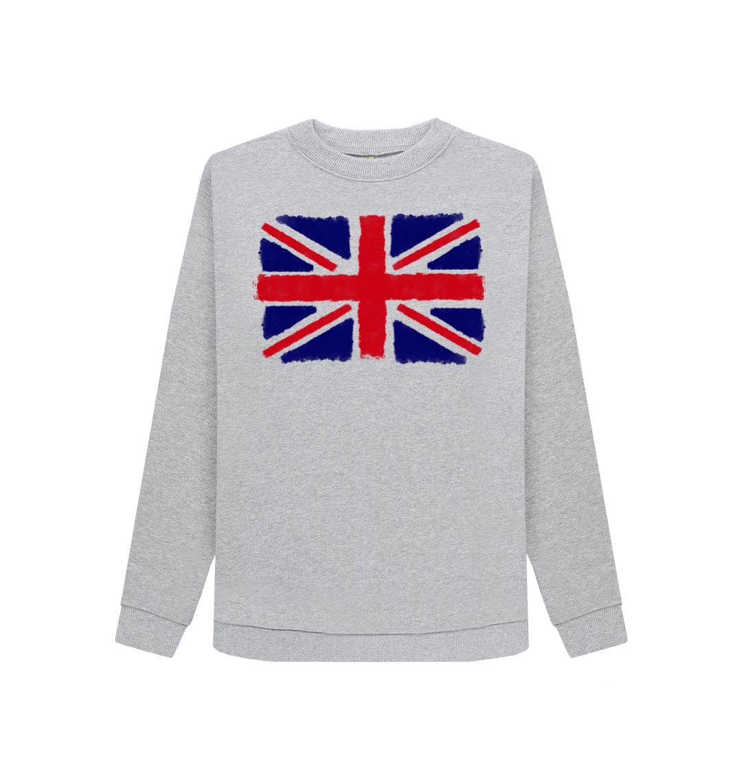 Light Heather Union Jack Women's Crewneck Sweater
