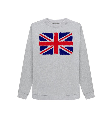Light Heather Union Jack Women's Crewneck Sweater