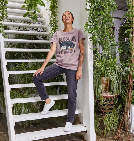 Penguins Hate Push-Ups Women's Crew Neck T-Shirt