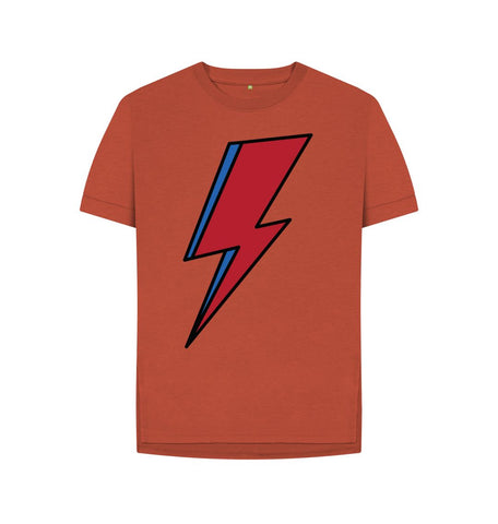 Rust Lightning Bolt Women's Relaxed Fit Tee