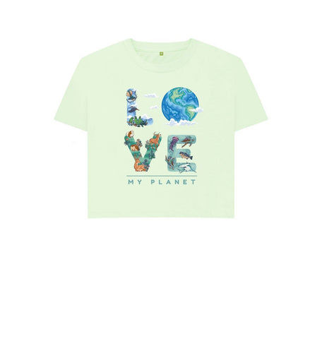 Pastel Green Love My Planet Women's Boxy Tee