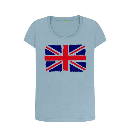 Stone Blue Union Jack Women's Scoop Neck T-Shirt