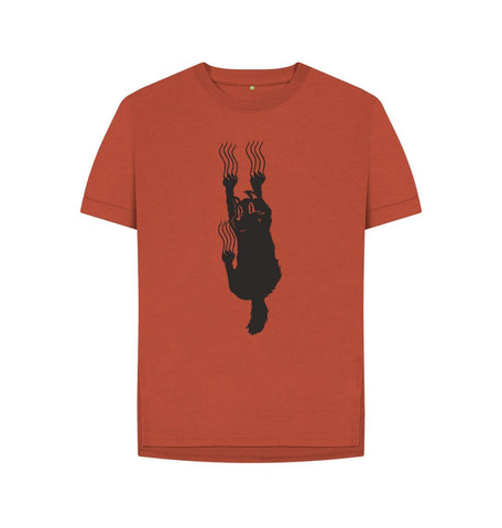 Rust Hang In There Cat Women's Relaxed Fit Tee