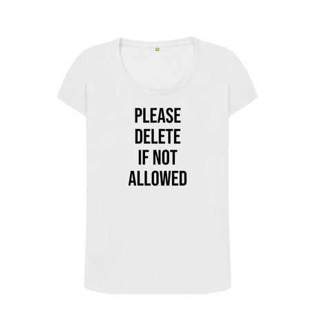 White Please Delete Women's Scoop Neck T-Shirt