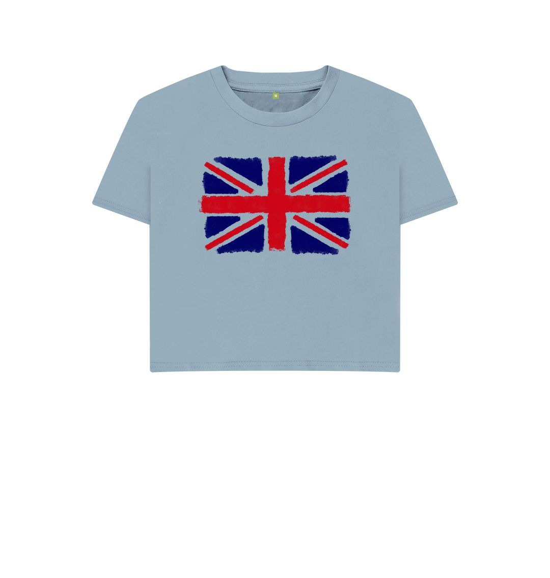 Stone Blue Union Jack Women's Boxy Tee