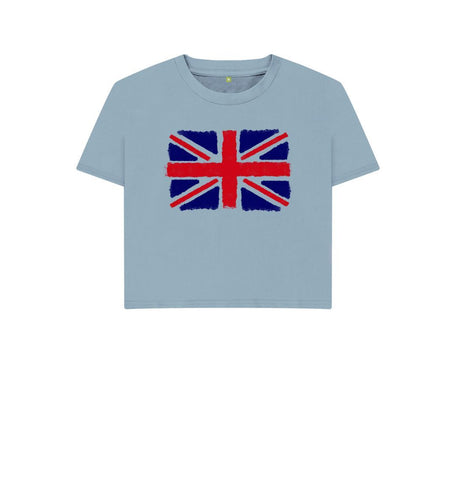 Stone Blue Union Jack Women's Boxy Tee