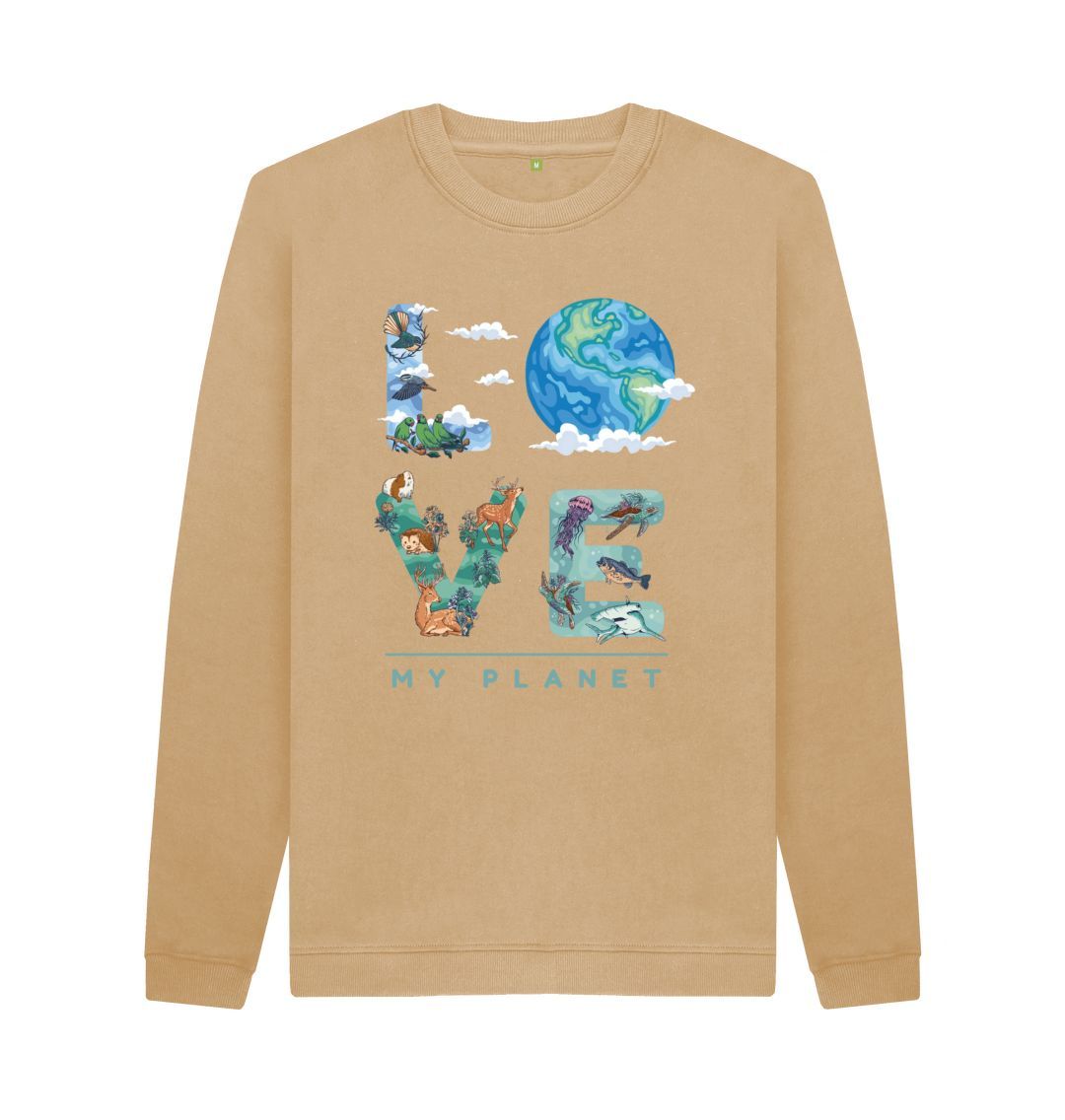 Sand Love My Planet Men's Crew Neck Sweater