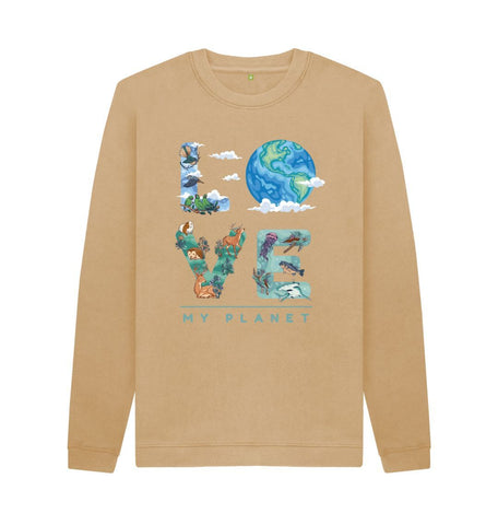 Sand Love My Planet Men's Crew Neck Sweater