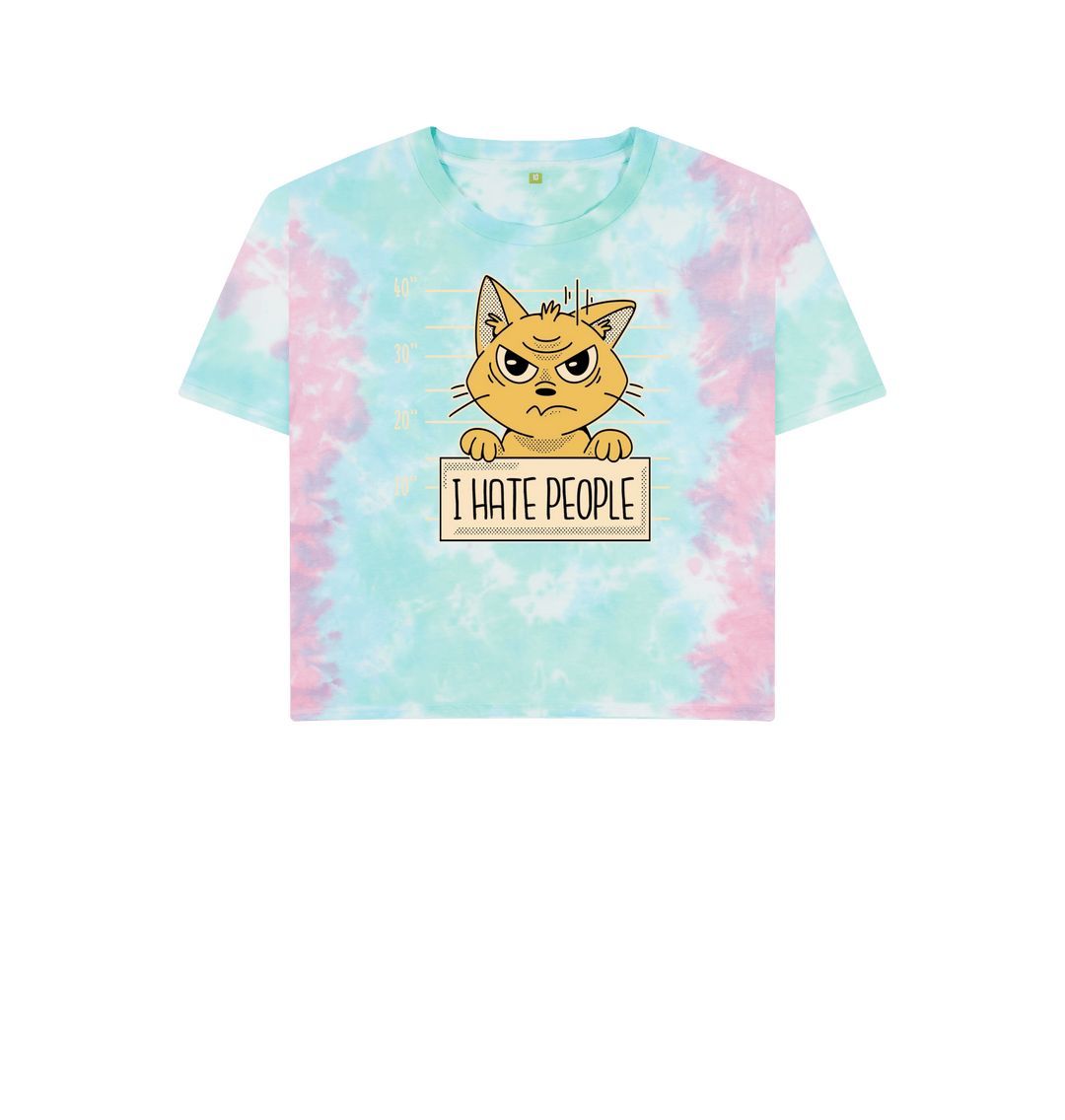 Pastel Tie Dye I Hate People Women's Boxy Tee