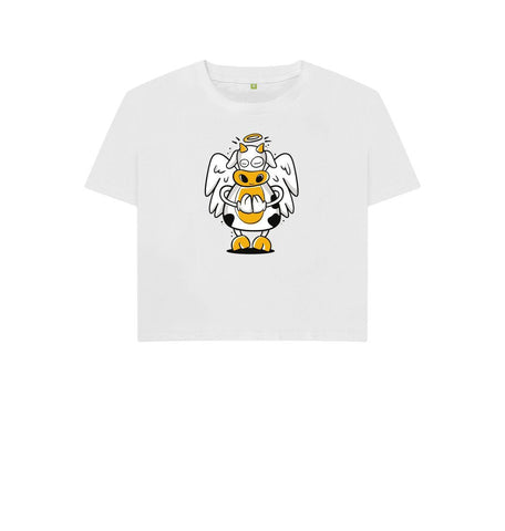 White Angelic Cow Women's Boxy Tee