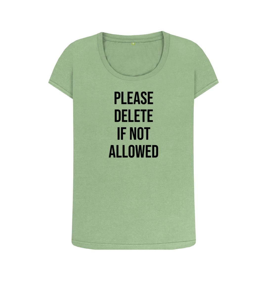 Sage Please Delete Women's Scoop Neck T-Shirt