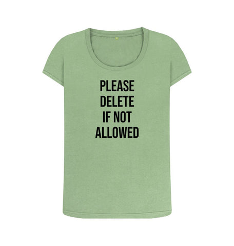 Sage Please Delete Women's Scoop Neck T-Shirt