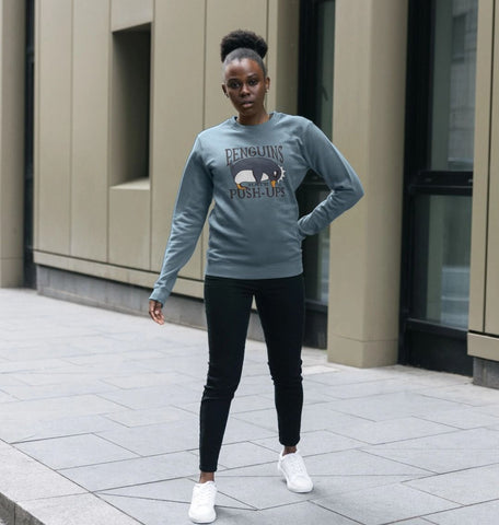 Penguins Hate Push-Ups Women's Crewneck Sweater