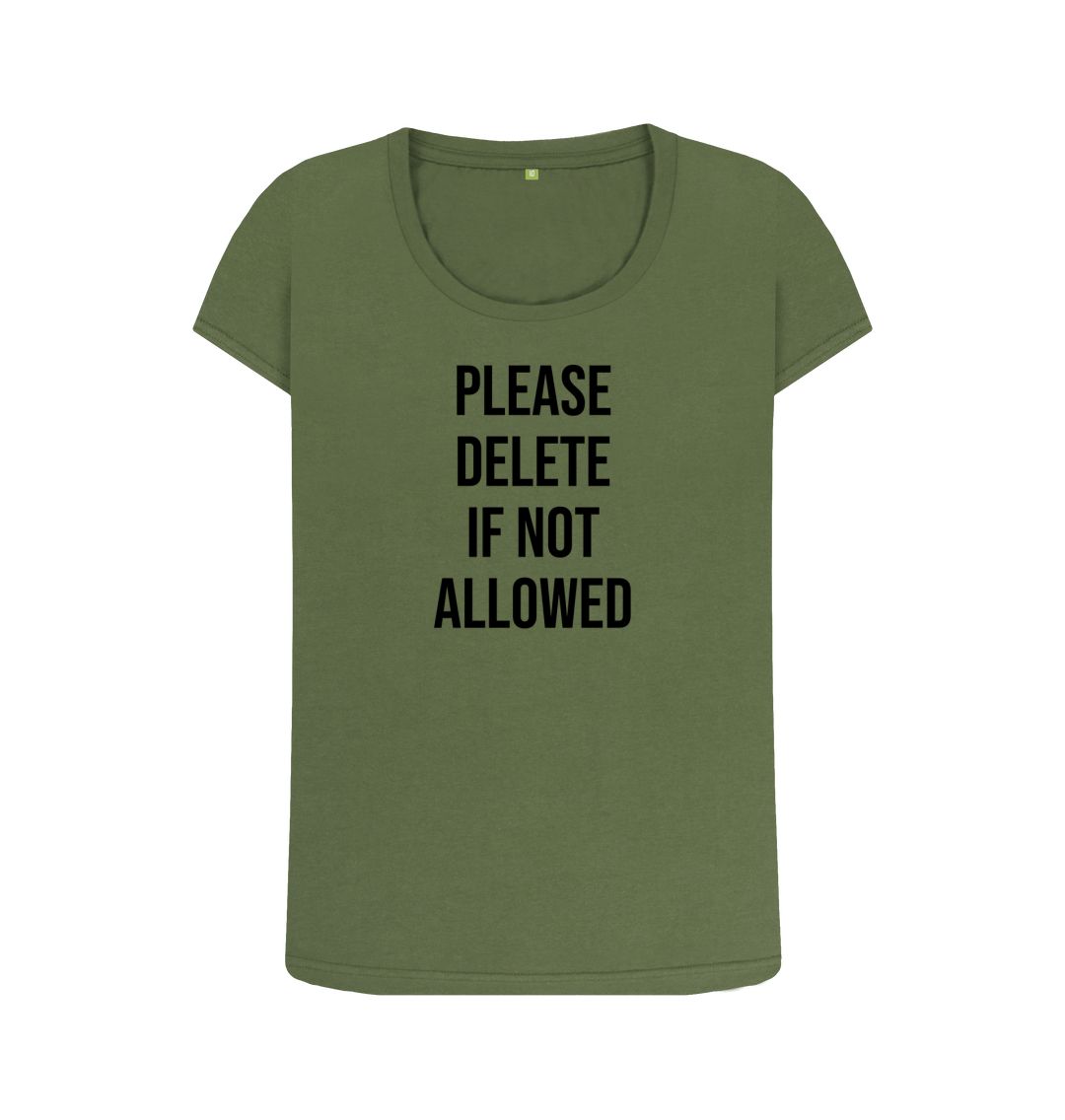 Khaki Please Delete Women's Scoop Neck T-Shirt
