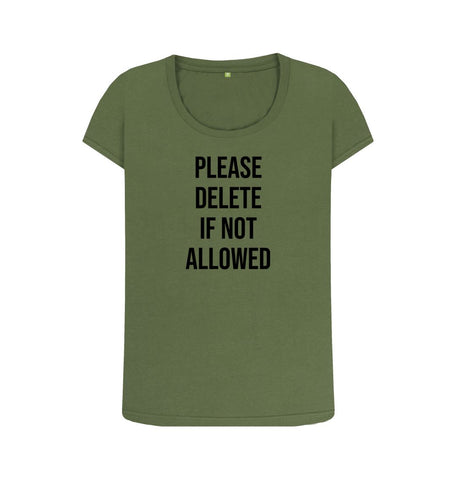 Khaki Please Delete Women's Scoop Neck T-Shirt