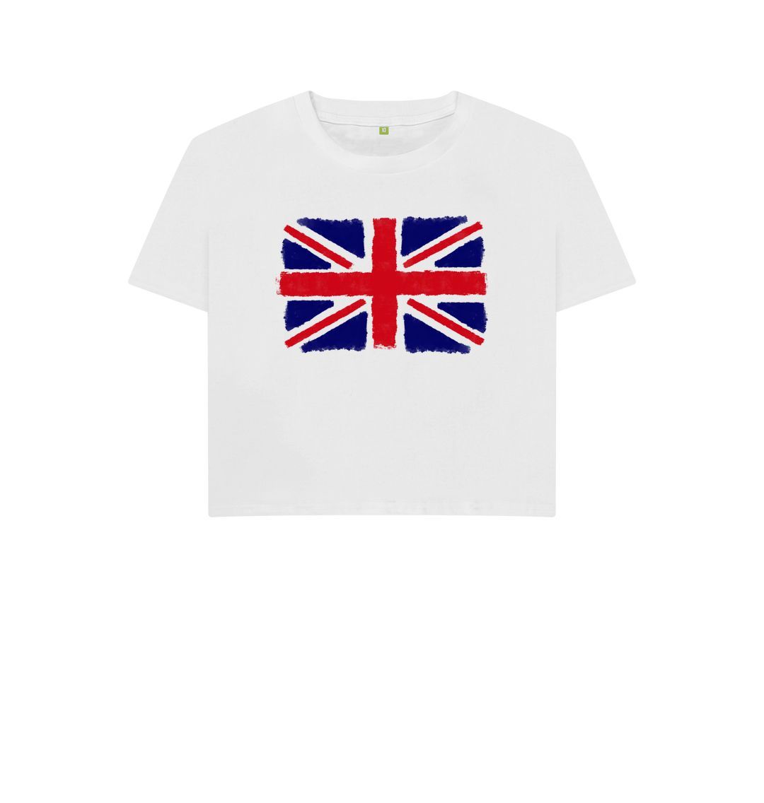 White Union Jack Women's Boxy Tee