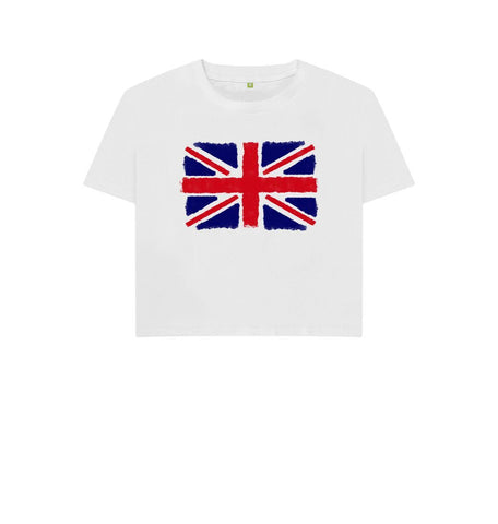 White Union Jack Women's Boxy Tee