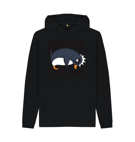 Black Penguins Hate Push-Ups Men's Pullover Hoodie