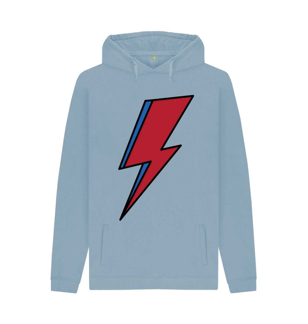 Stone Blue Lightning Bolt Men's Pullover Hoodie