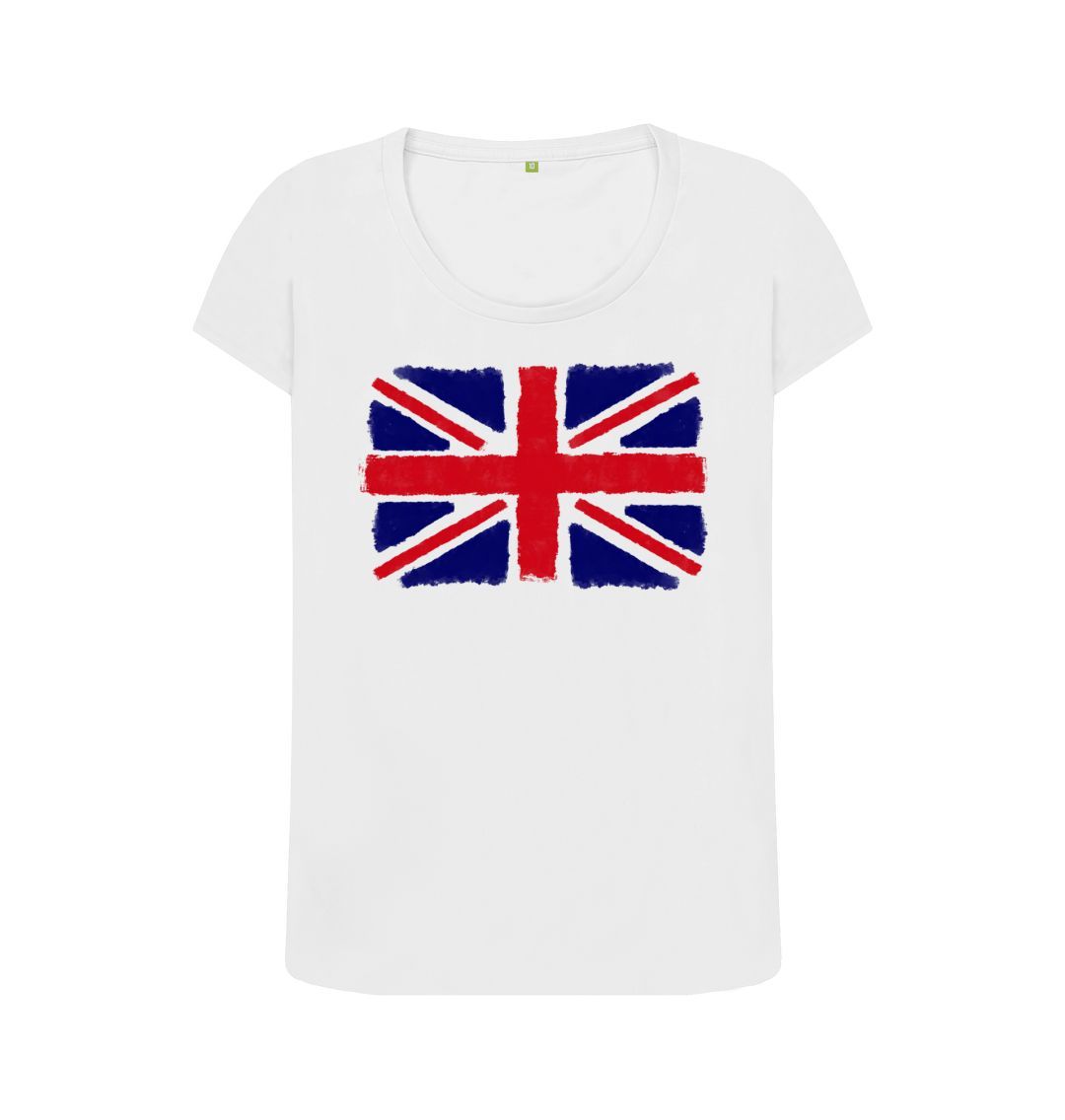 White Union Jack Women's Scoop Neck T-Shirt