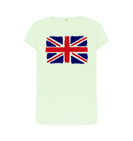 Pastel Green Union Jack Women's Crew Neck T-Shirt