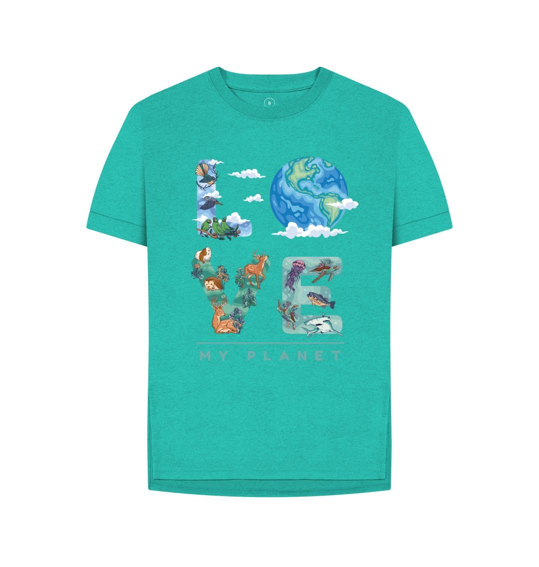 Seagrass Green Love My Planet Women's Remill Relaxed Fit T-Shirt