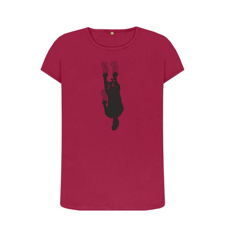Cherry Hang In There Cat Women's Crew Neck T-Shirt