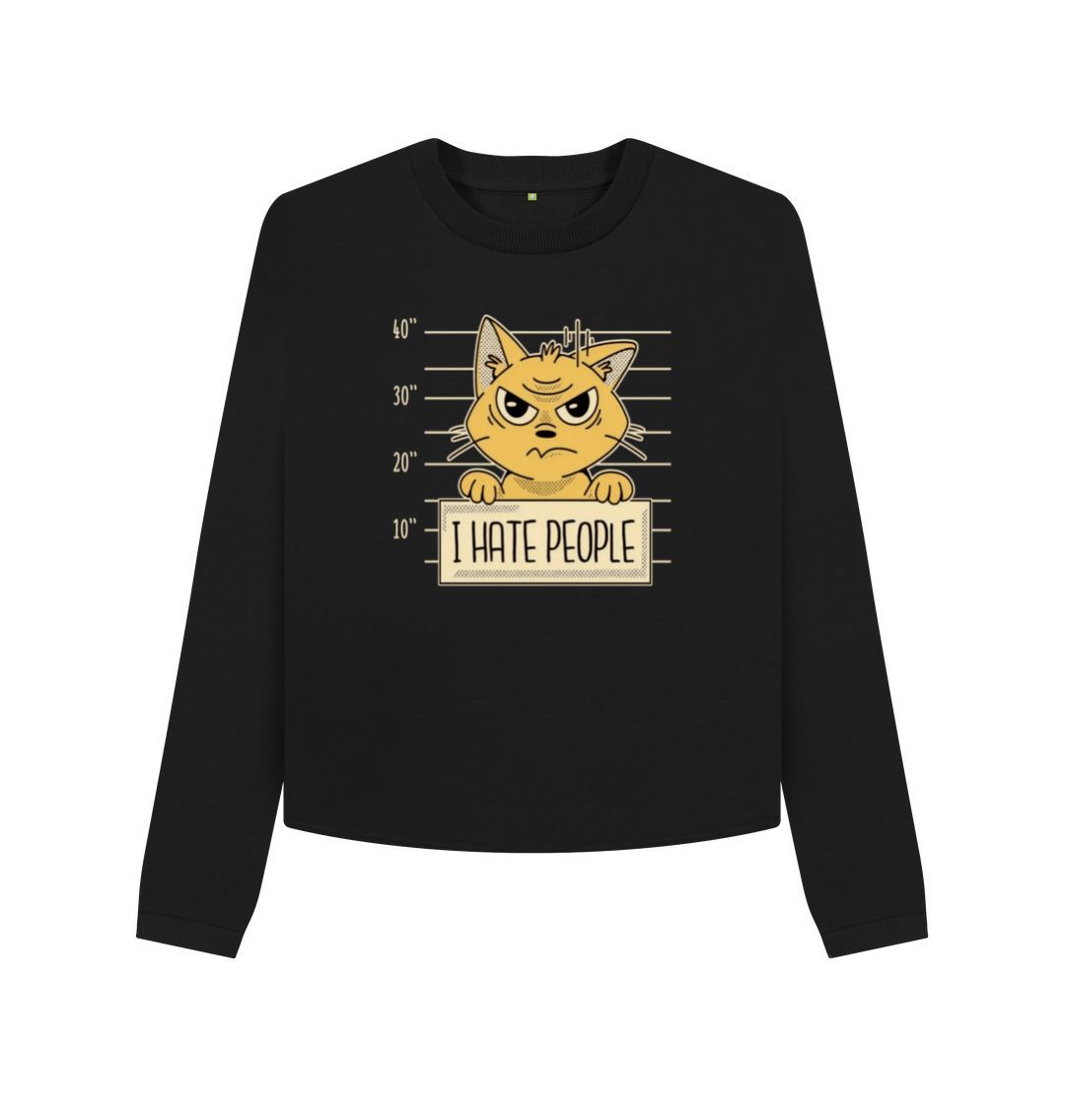 Black I Hate People Women's Boxy Jumper