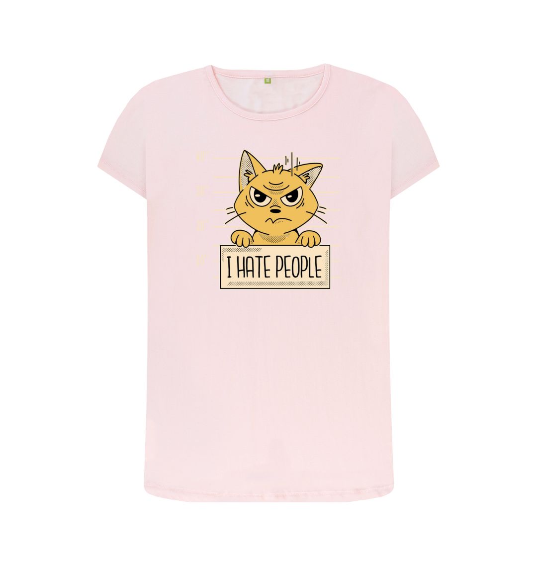 Pink I Hate People Women's Crew Neck T-Shirt