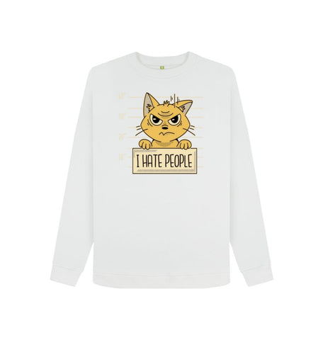 White I Hate People Women's Crewneck Sweater