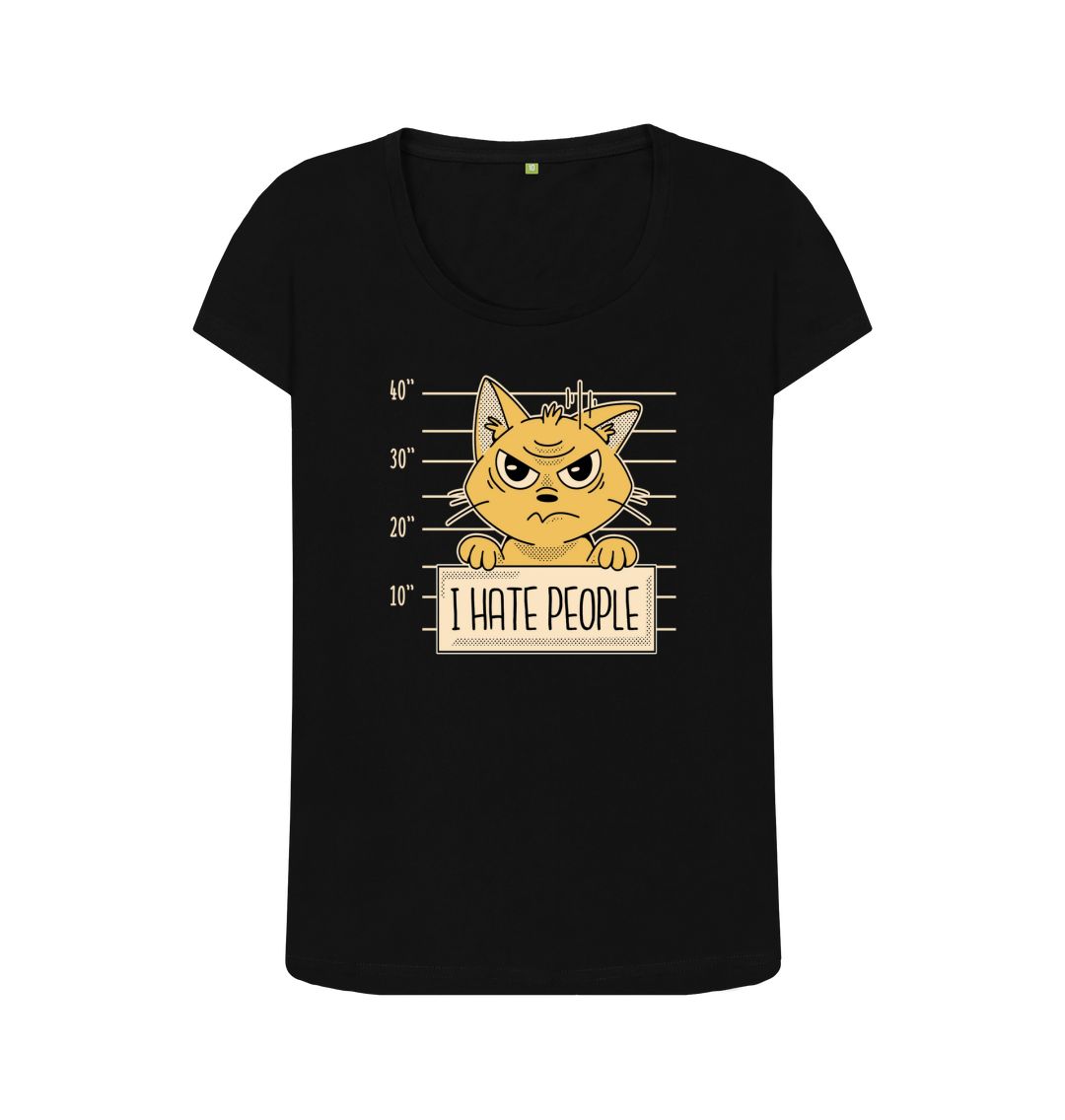 Black I Hate People Women's Scoop Neck T-Shirt