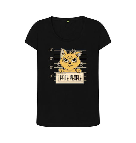 Black I Hate People Women's Scoop Neck T-Shirt