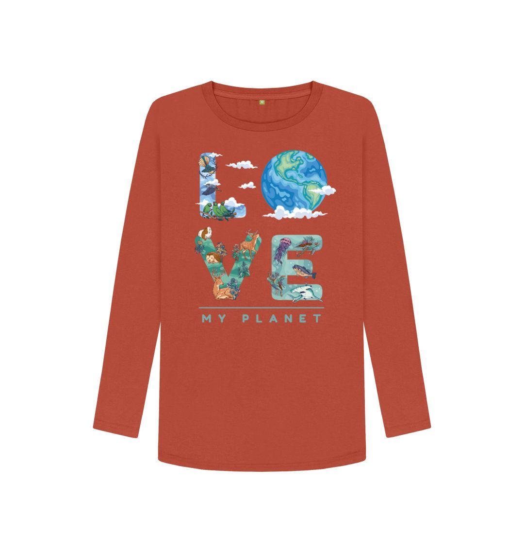 Rust Love My Planet Women's Long Sleeve T-shirt