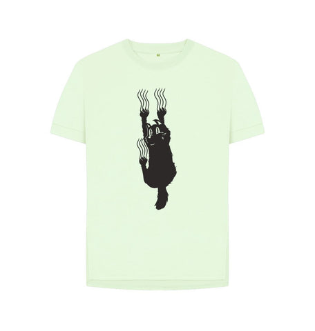 Pastel Green Hang In There Cat Women's Relaxed Fit Tee