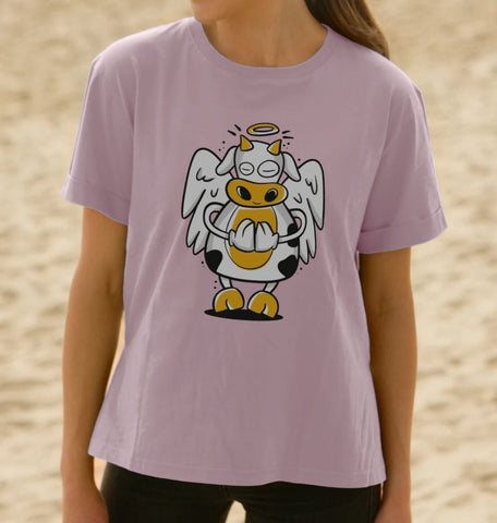 Angelic Cow Women's Relaxed Fit Tee