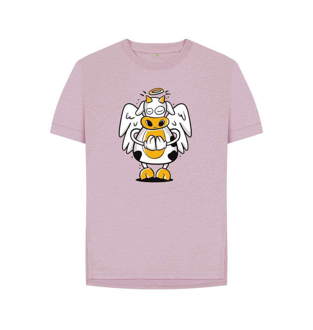 Mauve Angelic Cow Women's Relaxed Fit Tee